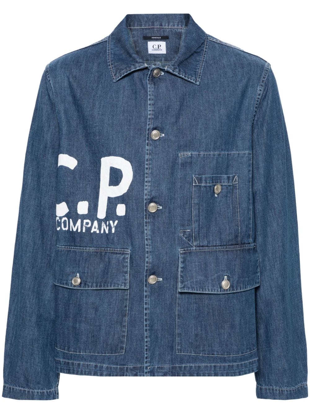 C.P. Company logo-print denim jacket - Blue von C.P. Company