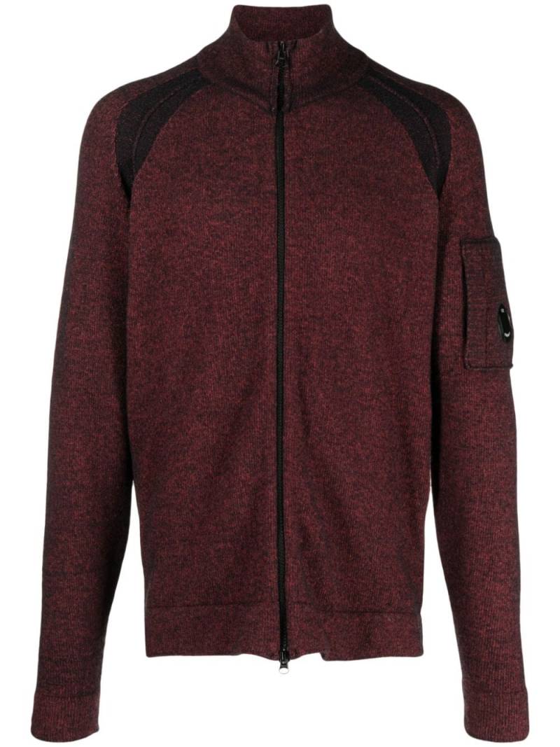 C.P. Company speckled-knit zip-up cardigan - Red von C.P. Company