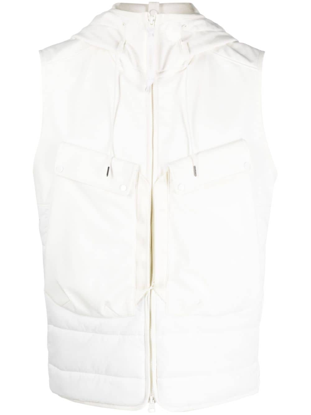 C.P. Company stand-up collar hooded gilet - White von C.P. Company