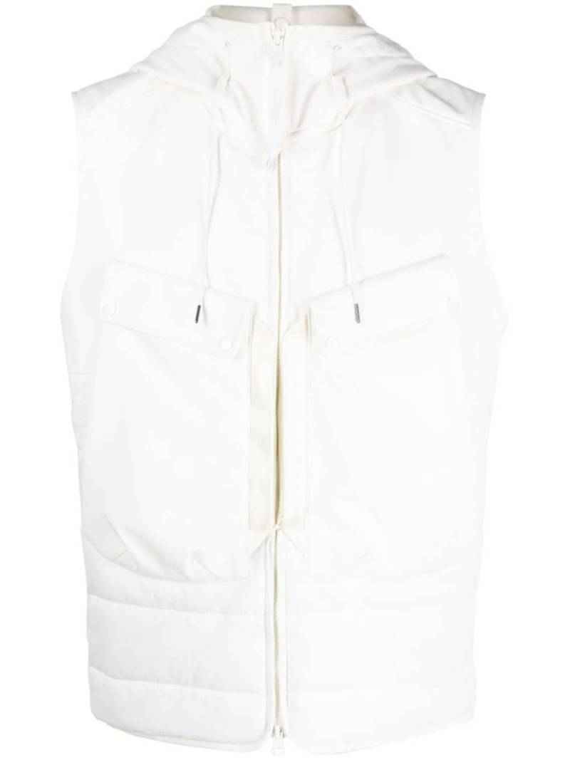 C.P. Company stand-up collar hooded gilet - White von C.P. Company