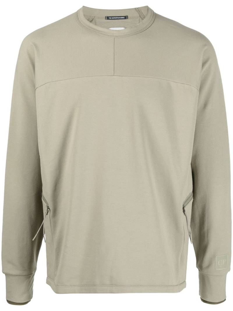 C.P. Company zip-detail jersey sweatshirt - Green von C.P. Company