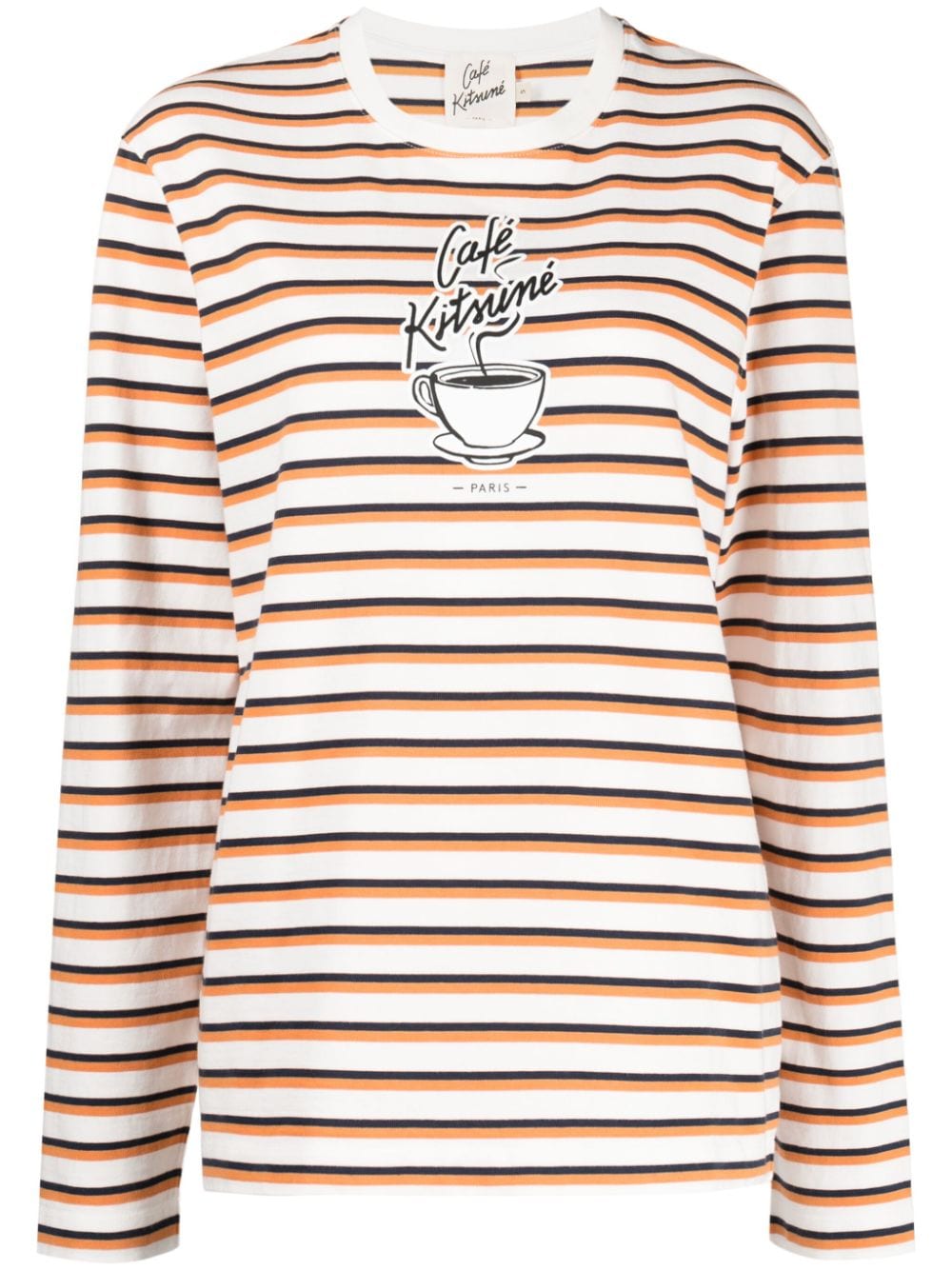 CAFÉ KITSUNÉ Coffee Cup-print cotton T-shirt - Orange von CAFÉ KITSUNÉ