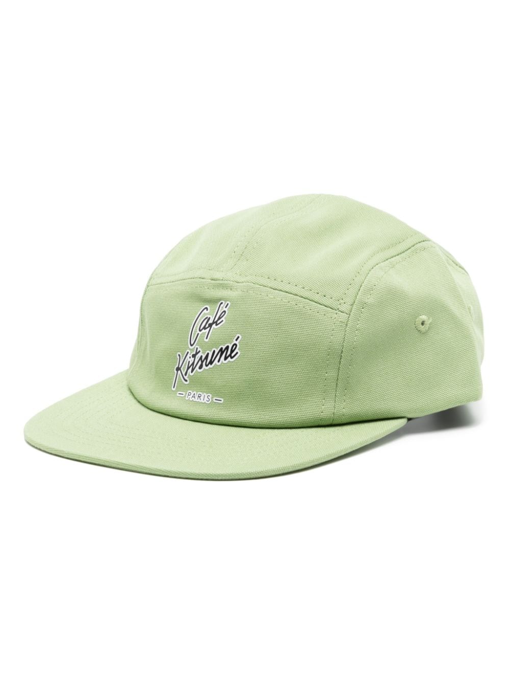 CAFÉ KITSUNÉ logo-print cotton cap - Green von CAFÉ KITSUNÉ