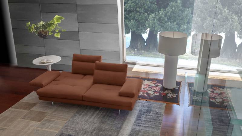 CALIA ITALIA 3,5-Sitzer »Toby Wing, italienisches Designsofa mit erstklassigem Sitzkomfort«, inklusive Sitztiefenverstellung, Füsse in Chrom glänzend von CALIA ITALIA