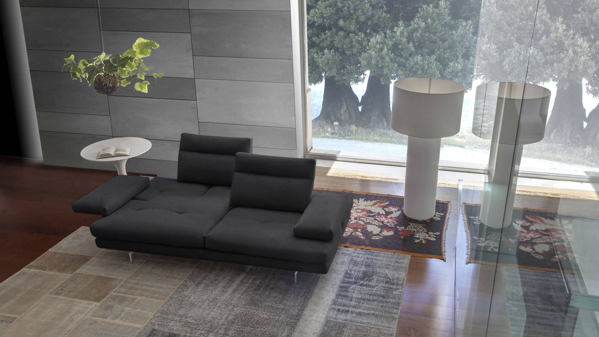 CALIA ITALIA 3,5-Sitzer »Toby Wing, italienisches Designsofa mit erstklassigem Sitzkomfort«, inklusive Sitztiefenverstellung, Füsse in Chrom glänzend von CALIA ITALIA