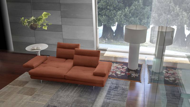 CALIA ITALIA 3,5-Sitzer »Toby Wing, italienisches Designsofa mit erstklassigem Sitzkomfort«, inklusive Sitztiefenverstellung, Füsse in Chrom glänzend von CALIA ITALIA
