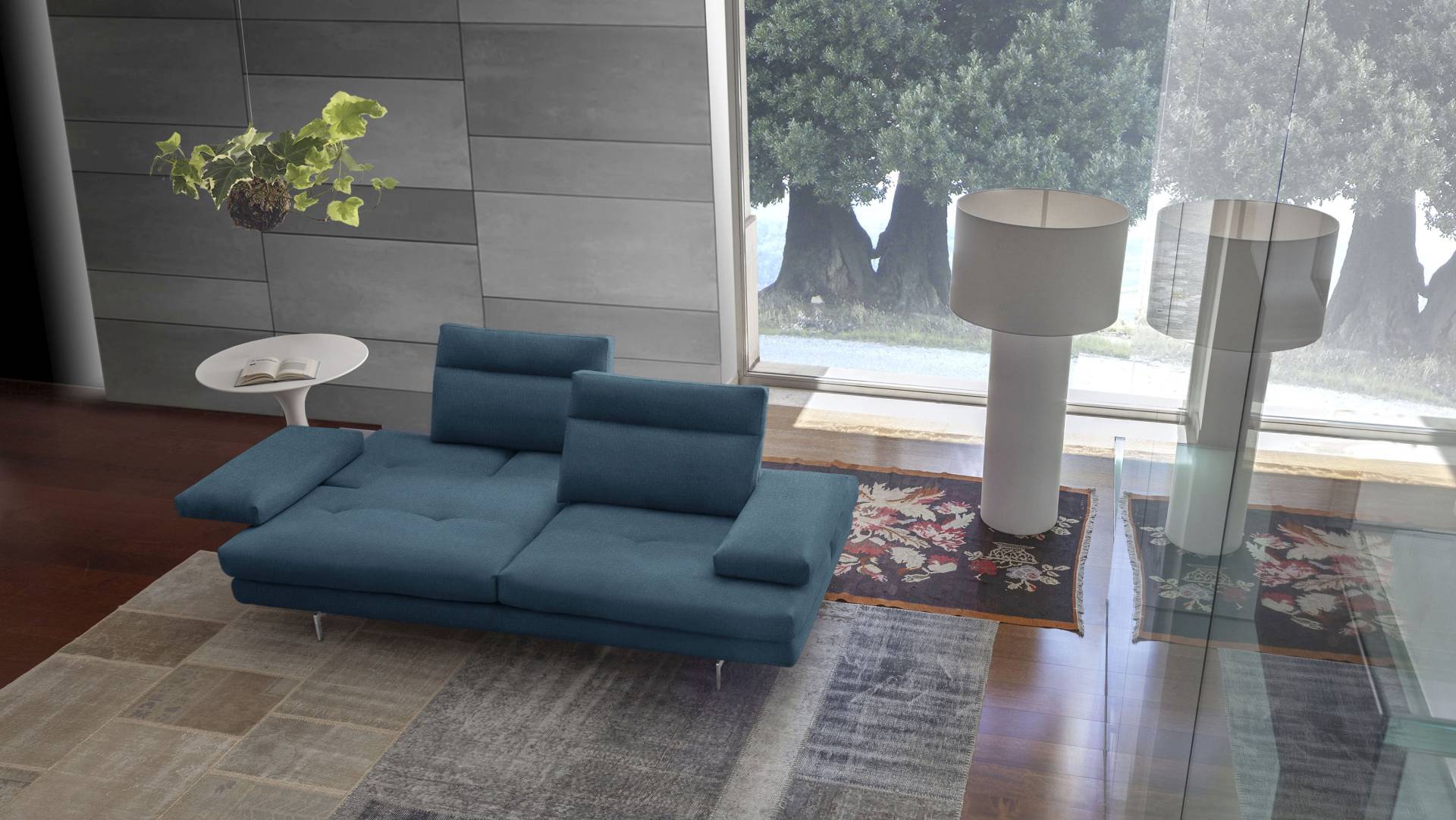 CALIA ITALIA 3,5-Sitzer »Toby Wing, italienisches Designsofa mit erstklassigem Sitzkomfort«, inklusive Sitztiefenverstellung, Füsse in Chrom glänzend von CALIA ITALIA