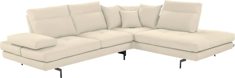 CALIA ITALIA Ecksofa »Toby Wing, Komfortsofa mit Sitzkomfort der Extraklasse, L-Form«, Sitztiefenverstellung, wahlw. mit Kissen-Set,Füsse schwarz matt von CALIA ITALIA