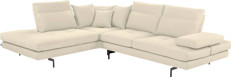 CALIA ITALIA Ecksofa »Toby Wing, Komfortsofa mit Sitzkomfort der Extraklasse, L-Form«, Sitztiefenverstellung, wahlw. mit Kissen-Set,Füsse schwarz matt von CALIA ITALIA