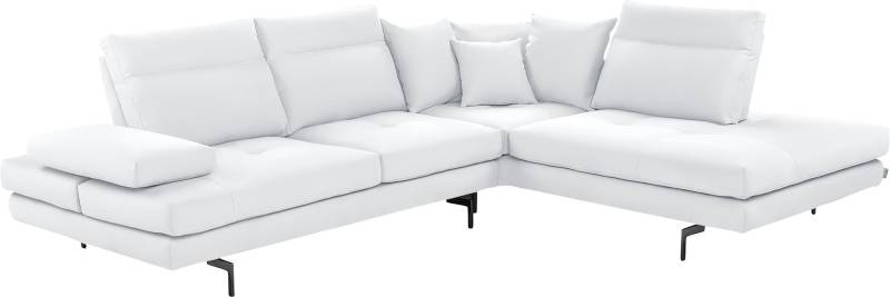 CALIA ITALIA Ecksofa »Toby Wing, Komfortsofa mit Sitzkomfort der Extraklasse, L-Form«, Sitztiefenverstellung, wahlw. mit Kissen-Set,Füsse schwarz matt von CALIA ITALIA