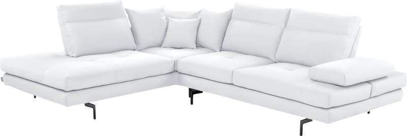 CALIA ITALIA Ecksofa »Toby Wing, Komfortsofa mit Sitzkomfort der Extraklasse, L-Form«, Sitztiefenverstellung, wahlw. mit Kissen-Set,Füsse schwarz matt von CALIA ITALIA