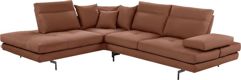CALIA ITALIA Ecksofa »Toby Wing, Komfortsofa mit Sitzkomfort der Extraklasse, L-Form«, Sitztiefenverstellung, wahlw. mit Kissen-Set,Füsse schwarz matt von CALIA ITALIA