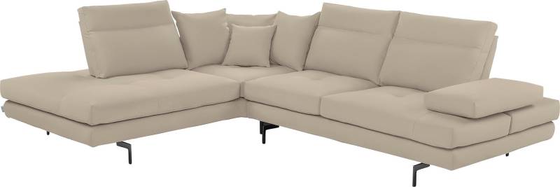 CALIA ITALIA Ecksofa »Toby Wing, Komfortsofa mit Sitzkomfort der Extraklasse, L-Form«, Sitztiefenverstellung, wahlw. mit Kissen-Set,Füsse schwarz matt von CALIA ITALIA
