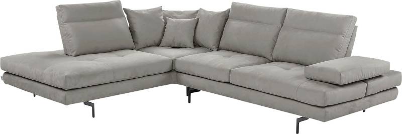 CALIA ITALIA Ecksofa »Toby Wing, Komfortsofa mit Sitzkomfort der Extraklasse, L-Form«, Sitztiefenverstellung, wahlw. mit Kissen-Set,Füsse schwarz matt von CALIA ITALIA