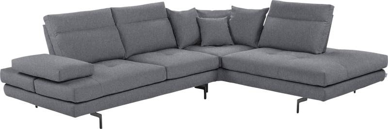 CALIA ITALIA Ecksofa »Toby Wing, Komfortsofa mit Sitzkomfort der Extraklasse, L-Form«, Sitztiefenverstellung, wahlw. mit Kissen-Set,Füsse schwarz matt von CALIA ITALIA