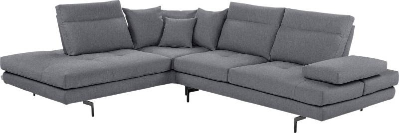 CALIA ITALIA Ecksofa »Toby Wing, Komfortsofa mit Sitzkomfort der Extraklasse, L-Form«, Sitztiefenverstellung, wahlw. mit Kissen-Set,Füsse schwarz matt von CALIA ITALIA