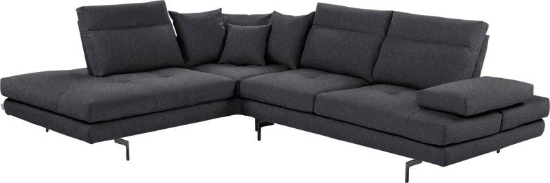 CALIA ITALIA Ecksofa »Toby Wing, Komfortsofa mit Sitzkomfort der Extraklasse, L-Form«, Sitztiefenverstellung, wahlw. mit Kissen-Set,Füsse schwarz matt von CALIA ITALIA
