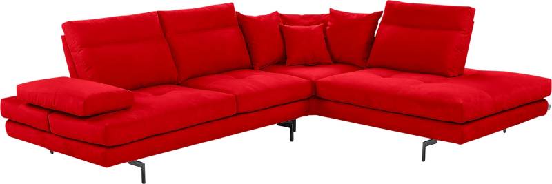 CALIA ITALIA Ecksofa »Toby Wing, Komfortsofa mit Sitzkomfort der Extraklasse, L-Form«, Sitztiefenverstellung, wahlw. mit Kissen-Set,Füsse schwarz matt von CALIA ITALIA