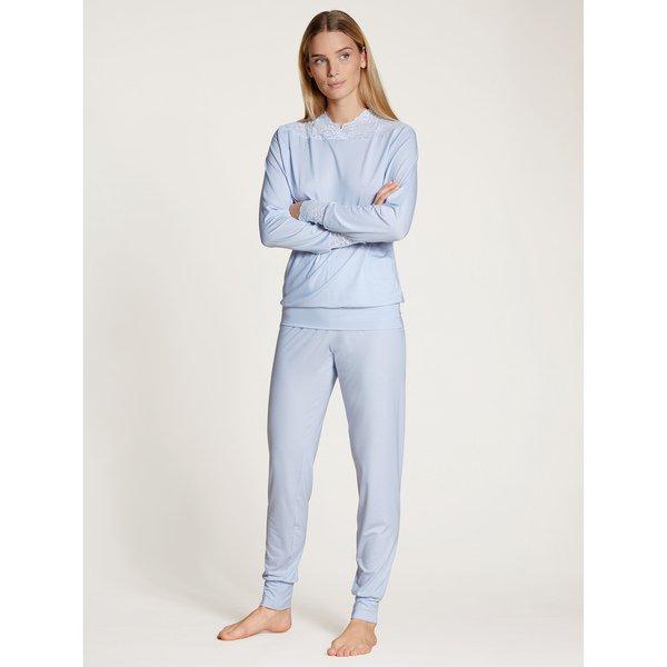 Pyjama-set Lang, Mit Bündchen Damen Blau XS von CALIDA