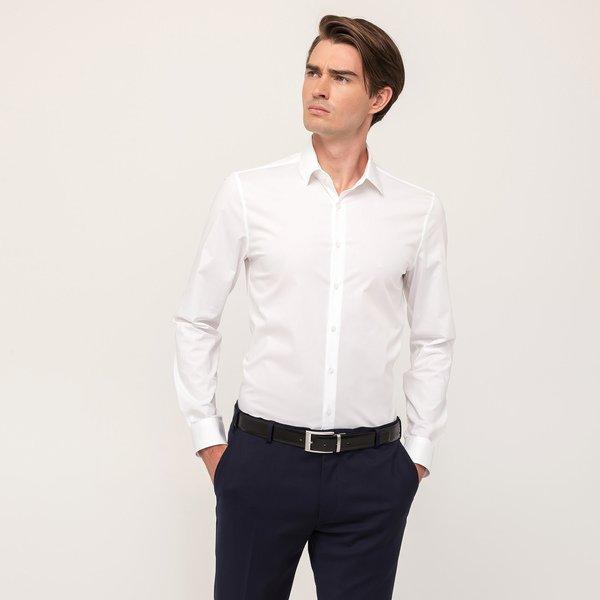 Hemd, Slim Fit, Langarm Herren Weiss 42 von CALVIN KLEIN Hemden