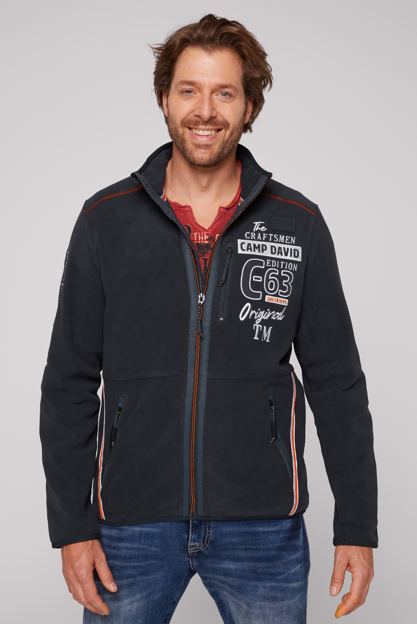 CAMP DAVID Fleecepullover, mit Logostickereien CAMP DAVID Fleecepullover, mit Logostickereien von CAMP DAVID