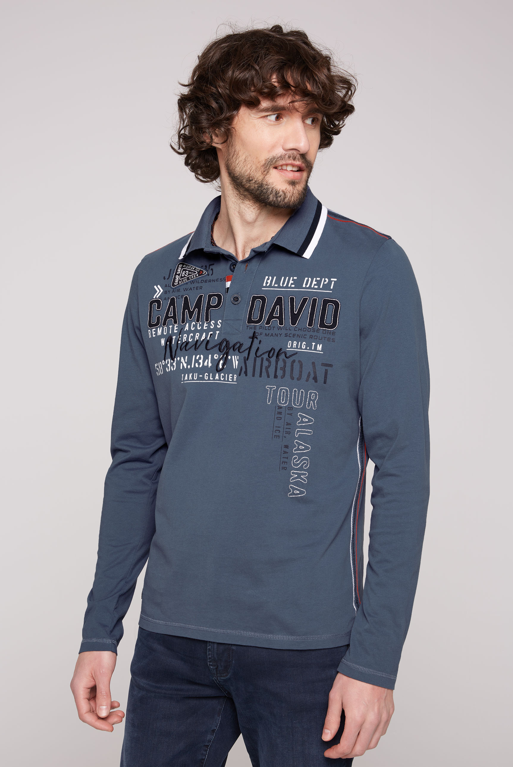 CAMP DAVID Langarm-Poloshirt von CAMP DAVID
