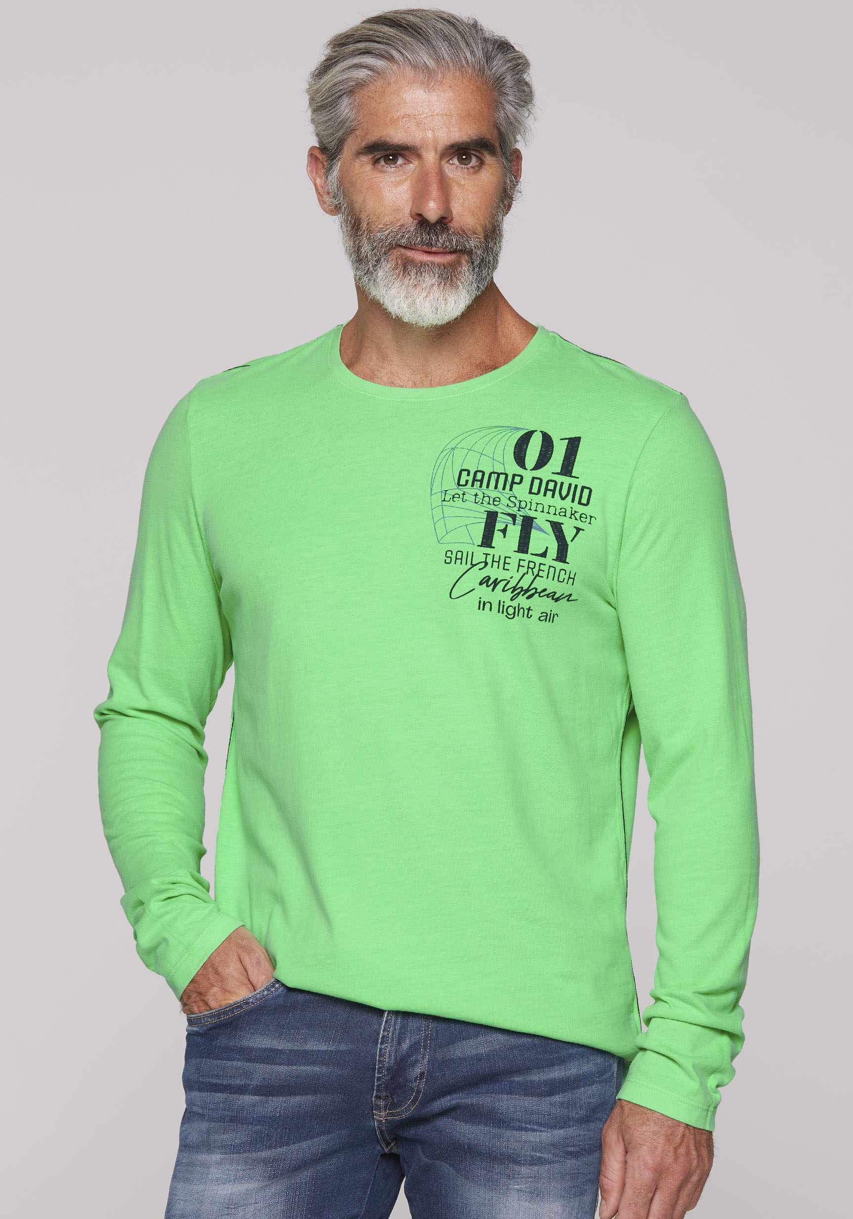 CAMP DAVID Langarmshirt, mit Rücken-Print CAMP DAVID Langarmshirt, mit Rücken-Print von CAMP DAVID