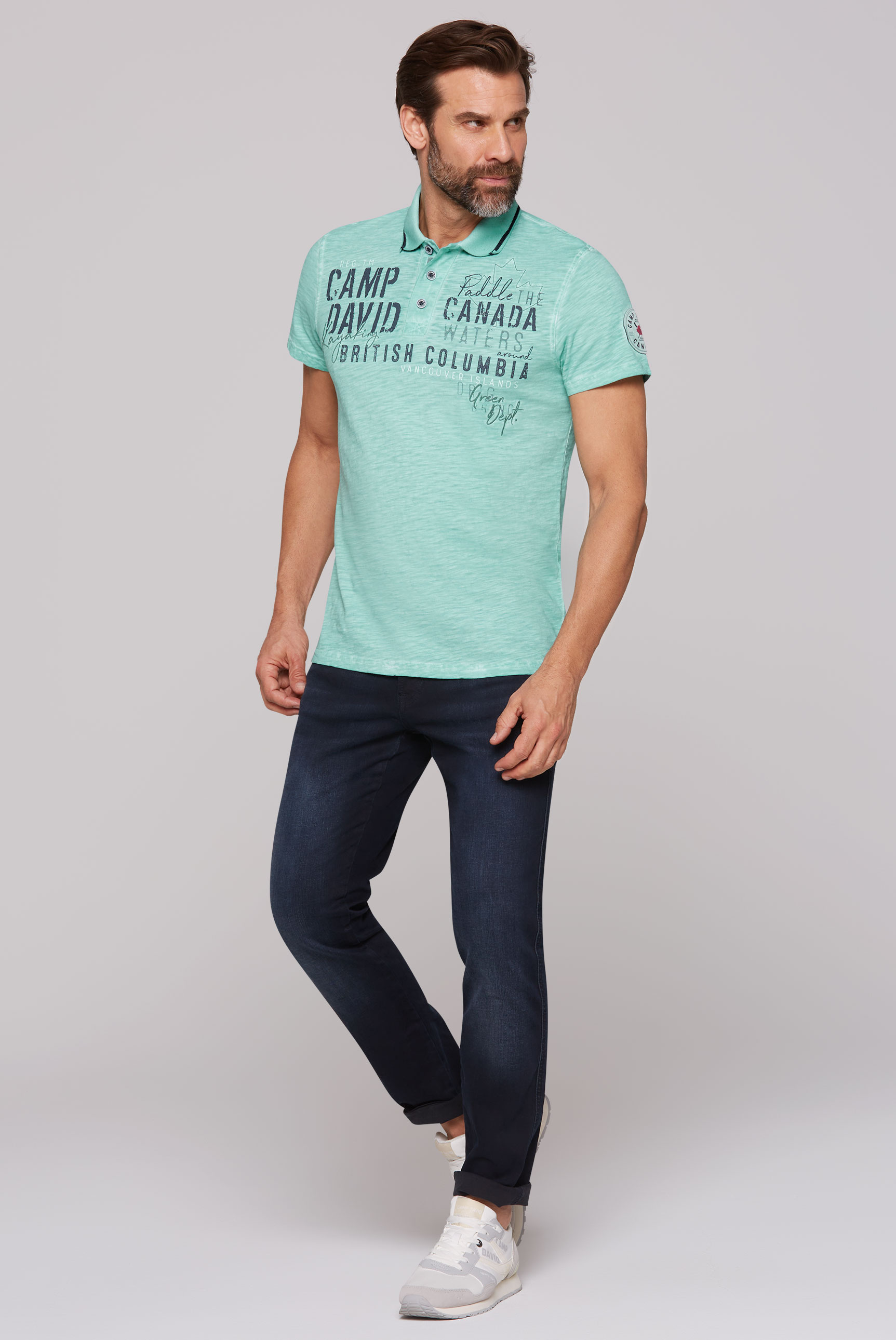 CAMP DAVID Poloshirt, kurzarm, mit Print und Stickereien von CAMP DAVID