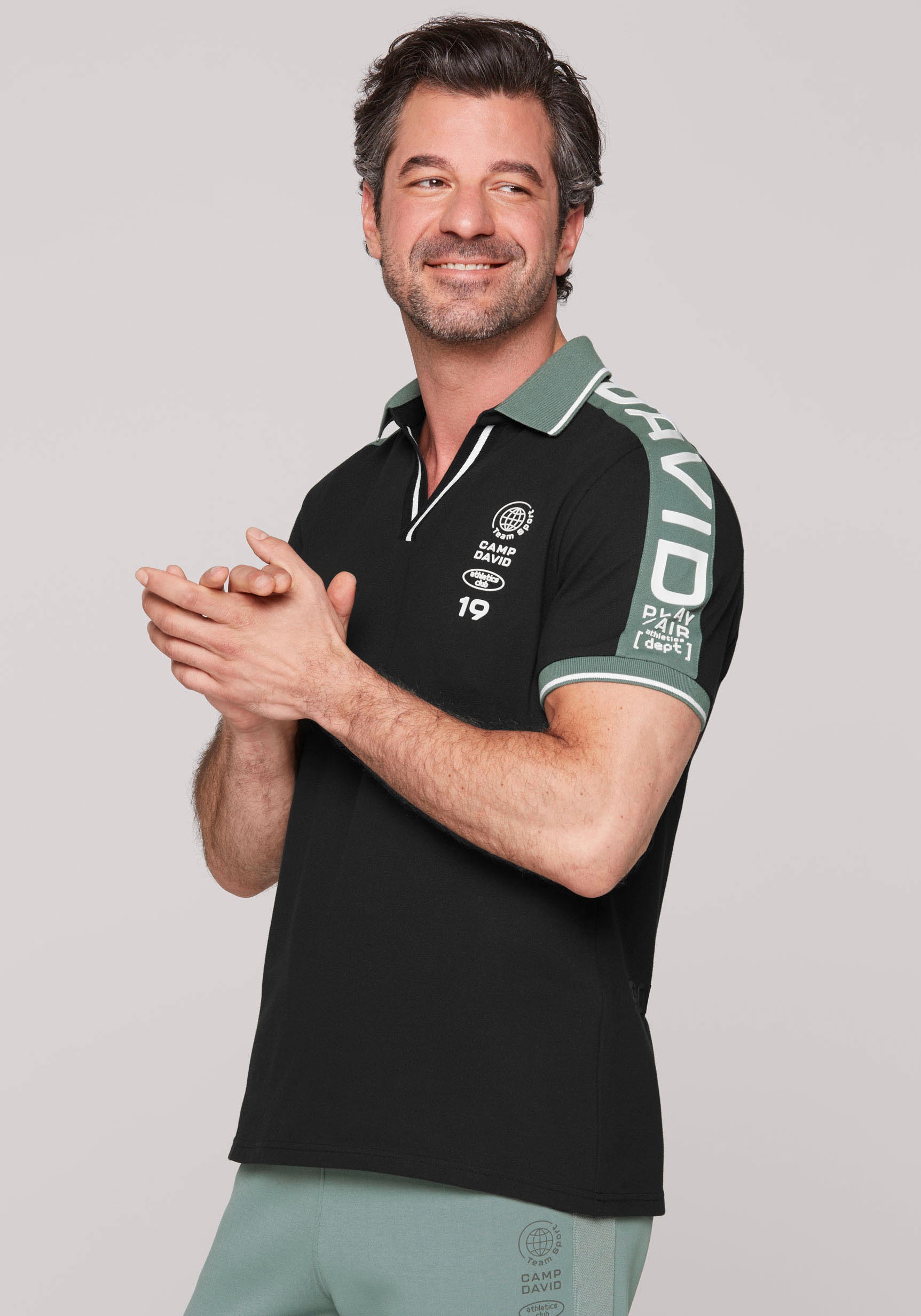 CAMP DAVID Poloshirt, mit Logodrucken von CAMP DAVID