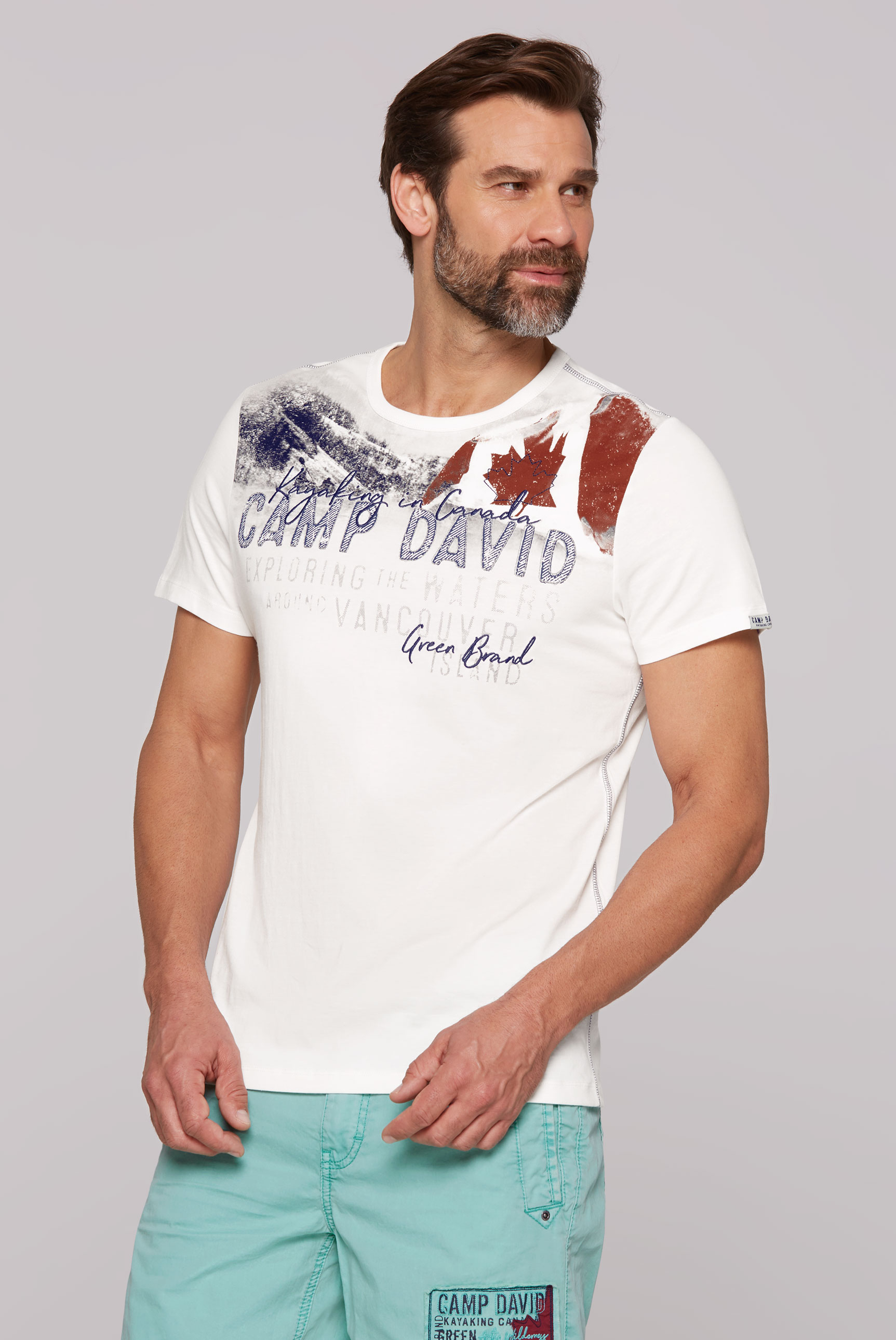 CAMP DAVID T-Shirt, mit Print und Logo-Stickerei CAMP DAVID T-Shirt, mit Print und Logo-Stickerei von CAMP DAVID