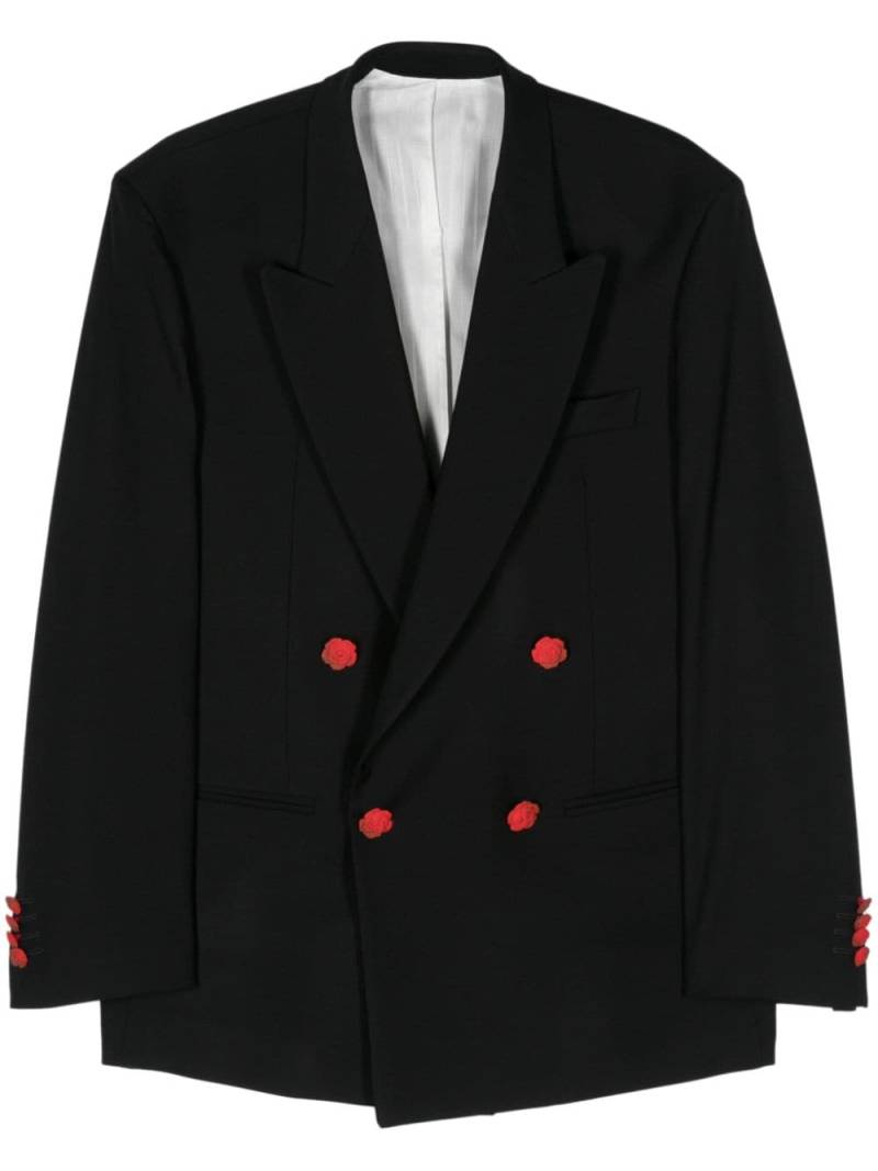 CANAKU double-breasted crepe blazer - Black von CANAKU