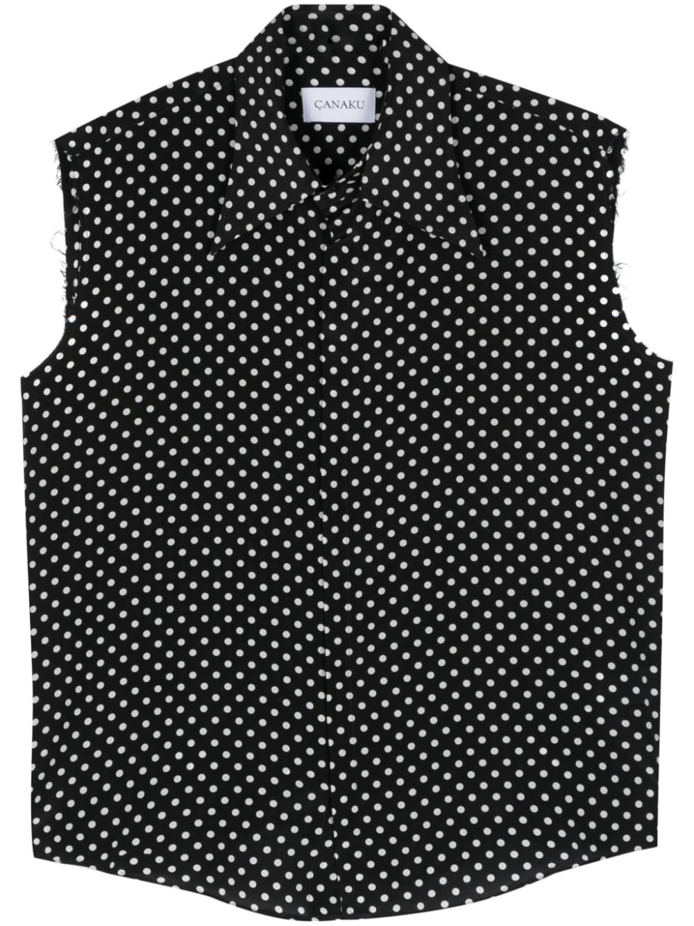 CANAKU polka-dot sleeveless shirt - Black von CANAKU