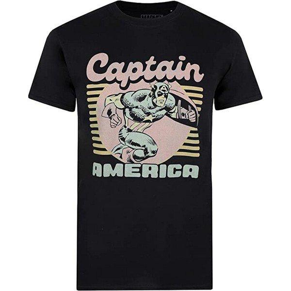 70's Tshirt Herren Schwarz M von CAPTAIN AMERICA