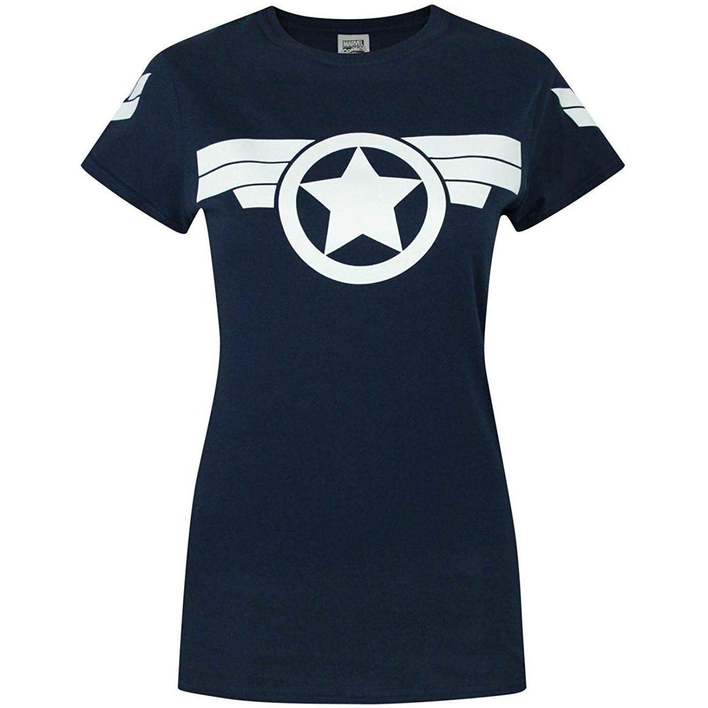 Super Soldier Logo Tshirt Damen Marine XXL von CAPTAIN AMERICA