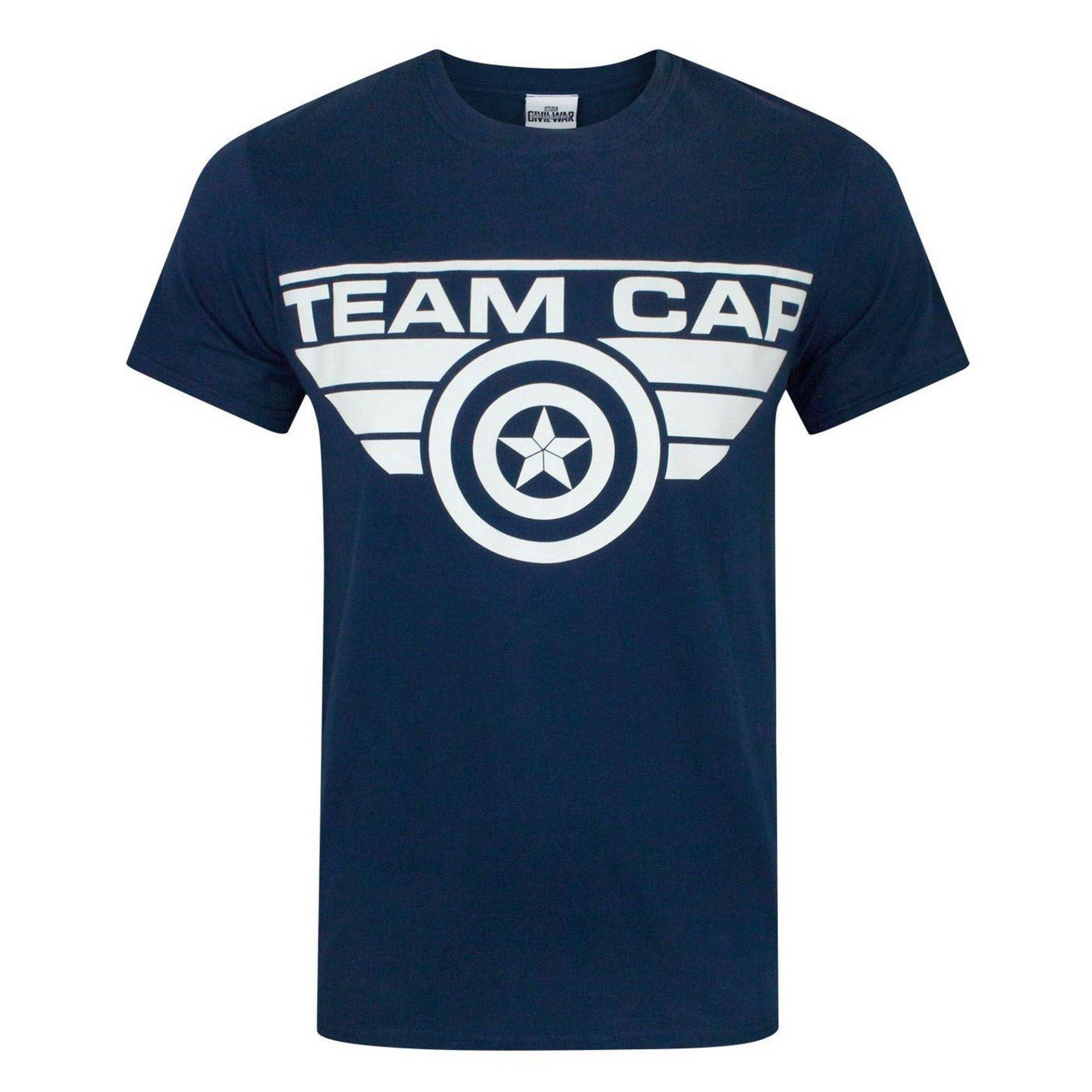 Civil War Team Cap Tshirt Herren Blau XXL von CAPTAIN AMERICA