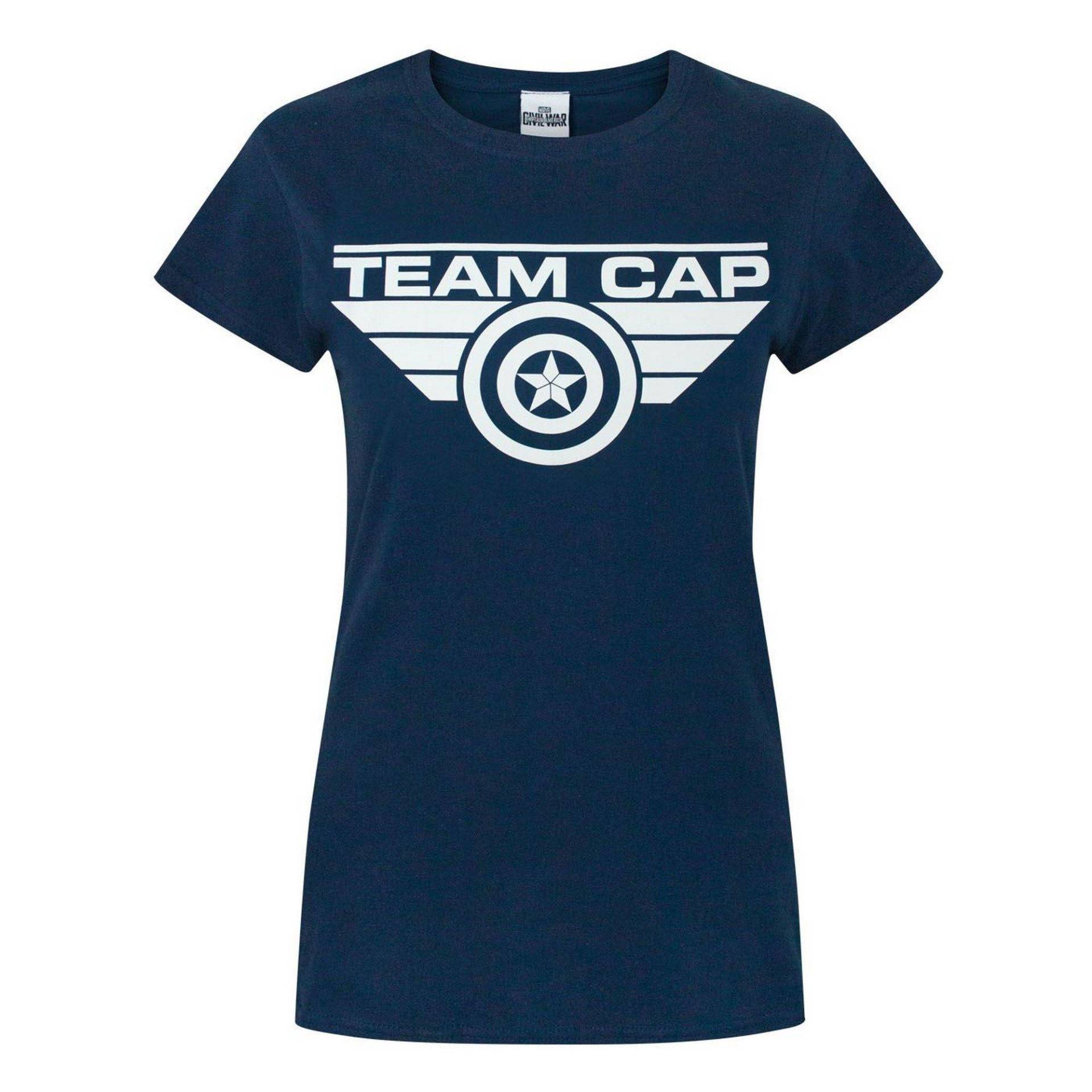 Civil War Tshirt Team Cap Damen Blau XXL von CAPTAIN AMERICA