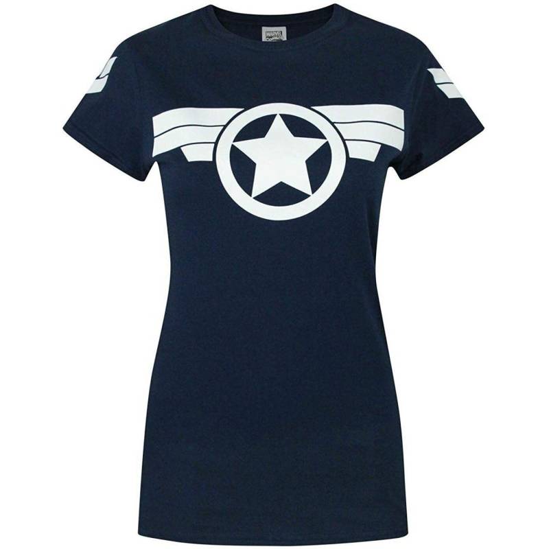 Super Soldier Logo Tshirt Damen Marine S von CAPTAIN AMERICA