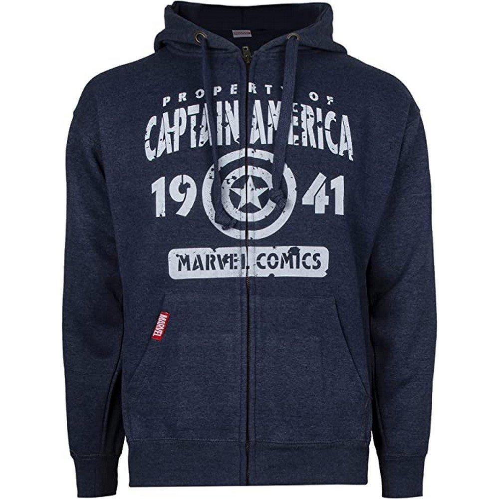 Property Of Hoodie Mit Durchgehendem Reißverschluss Herren Marine M von CAPTAIN AMERICA