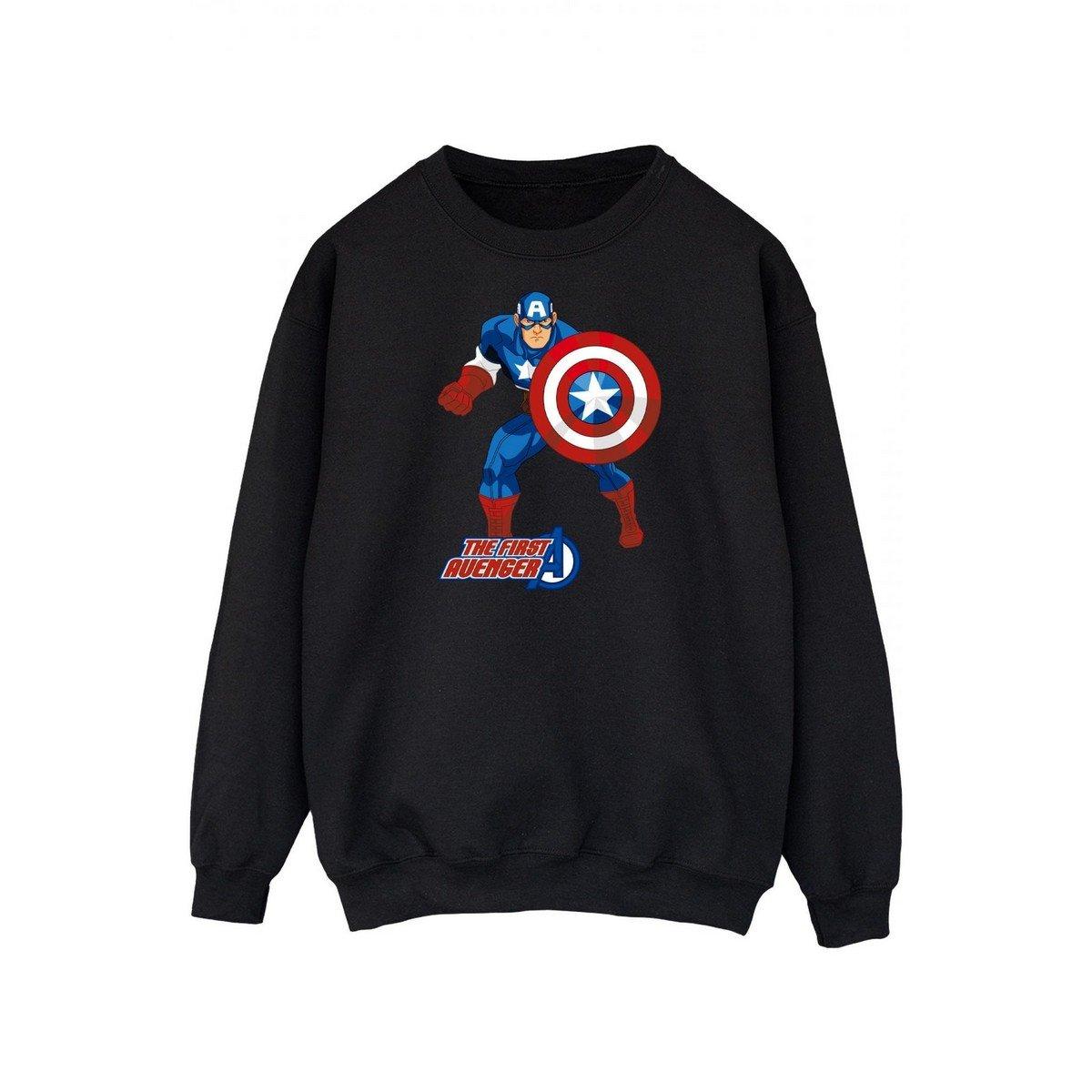 The First Avenger Sweatshirt Damen Schwarz 3XL von CAPTAIN AMERICA