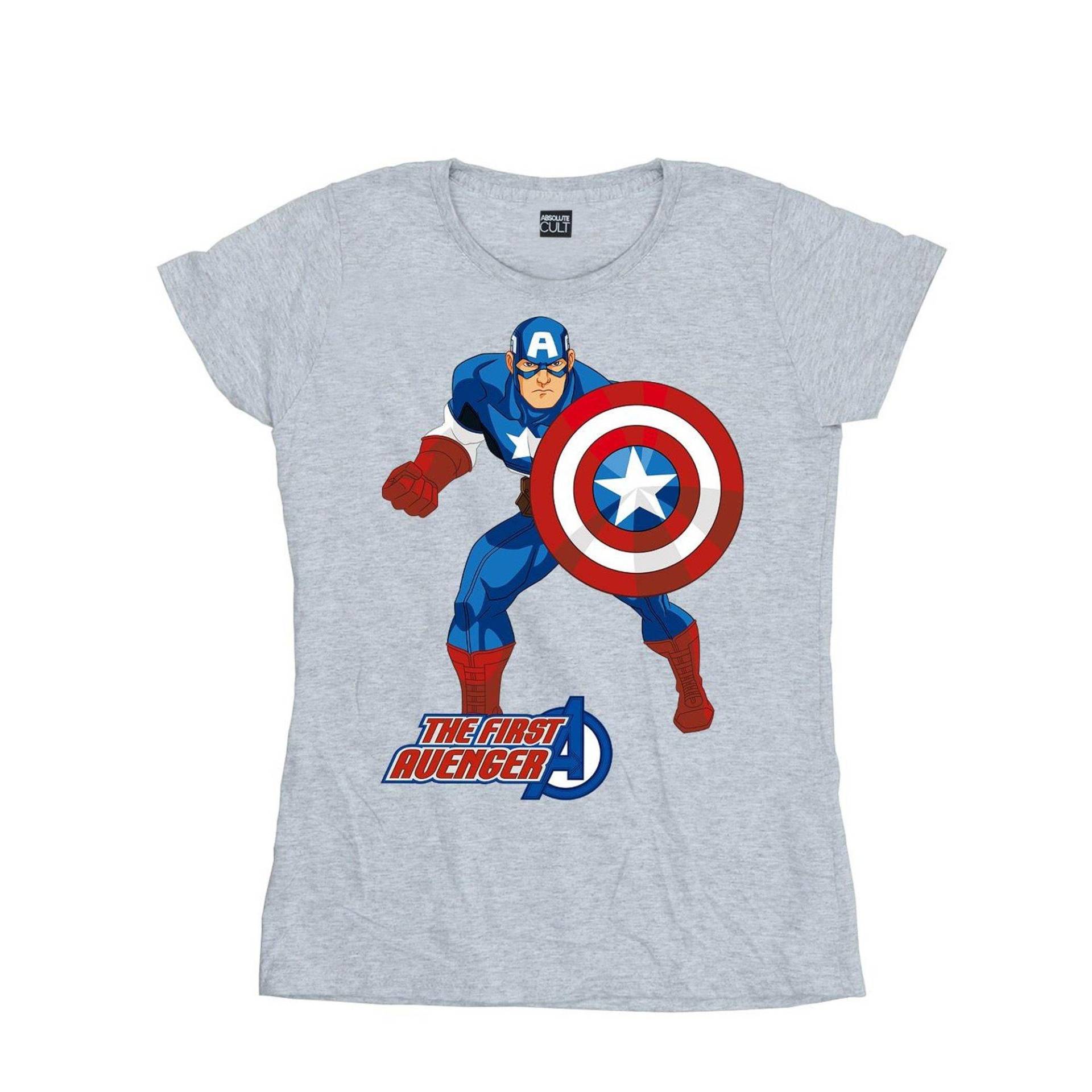 The First Avenger Tshirt Damen Grau S von CAPTAIN AMERICA