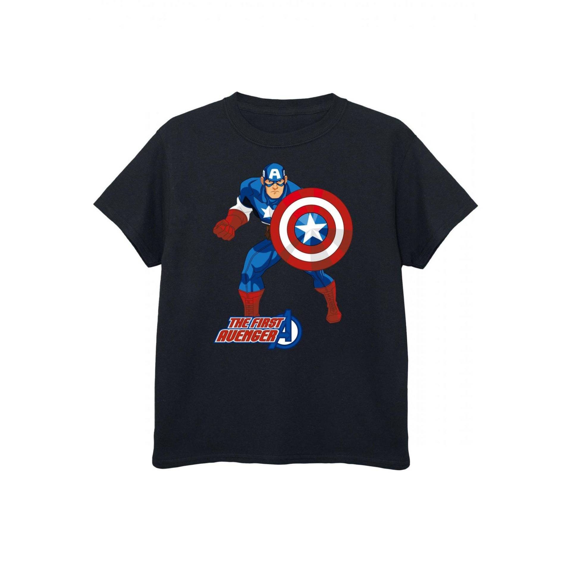 The First Avenger Tshirt Jungen Schwarz 116 von CAPTAIN AMERICA