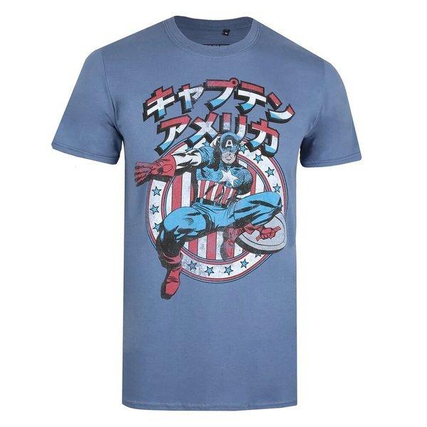 Tshirt Gewaschen Herren Indigo M von CAPTAIN AMERICA