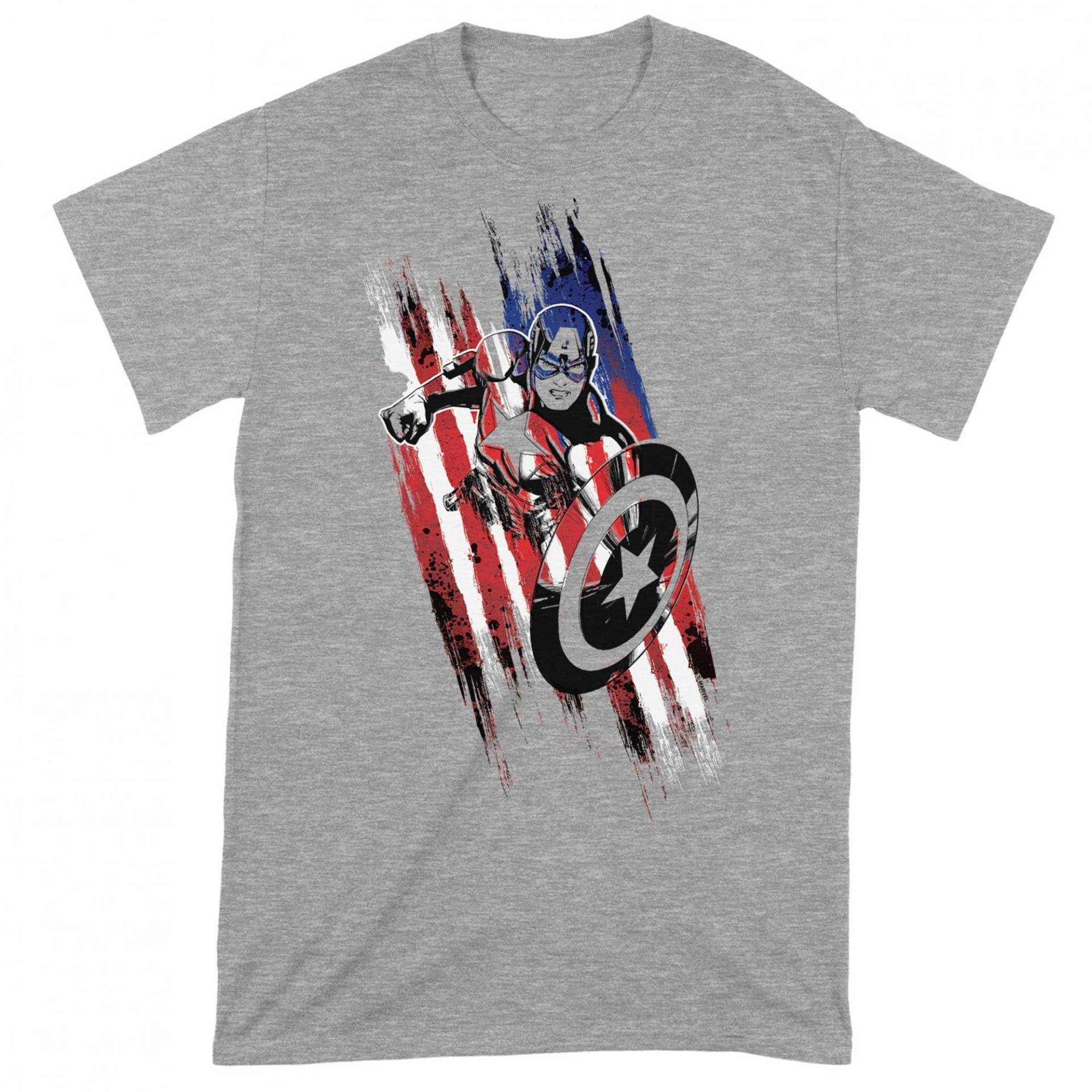 Tshirt Herren Grau L von CAPTAIN AMERICA