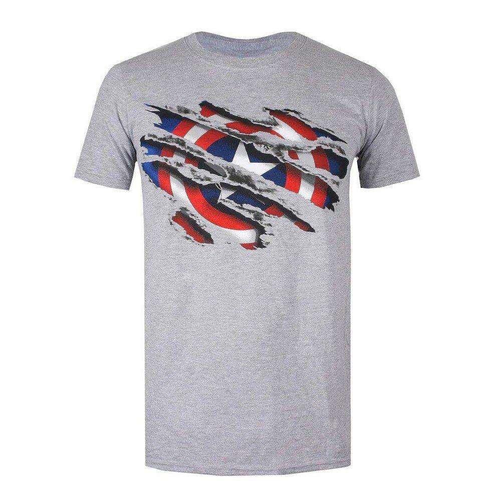 Tshirt Herren Grau XL von CAPTAIN AMERICA