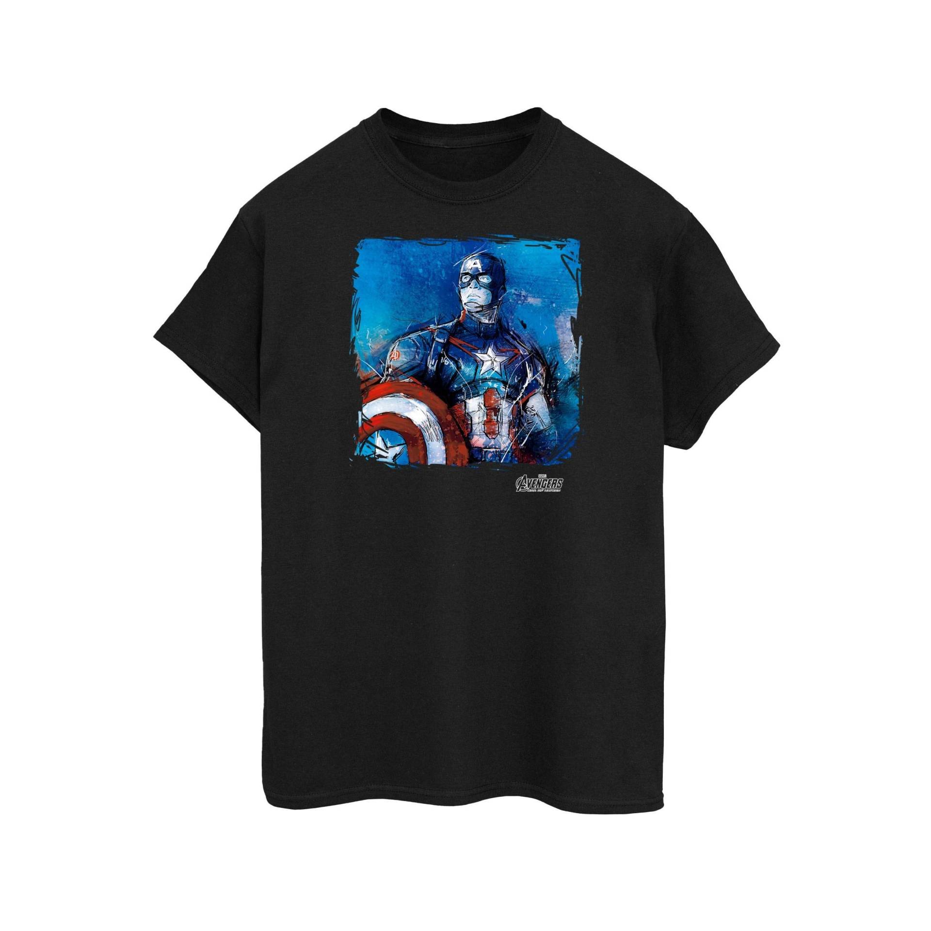 Tshirt Herren Schwarz 3XL von CAPTAIN AMERICA