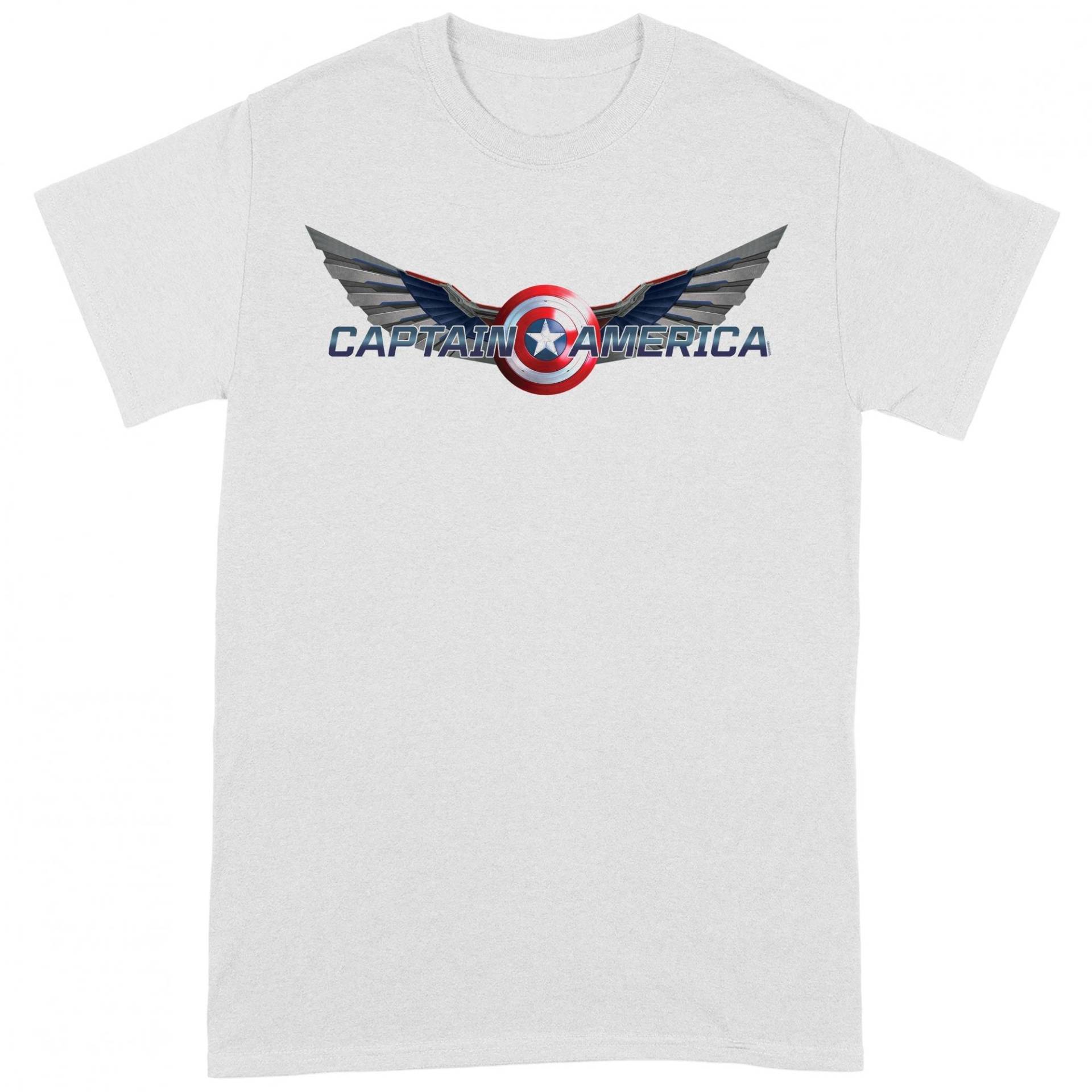 Tshirt Herren Weiss L von CAPTAIN AMERICA