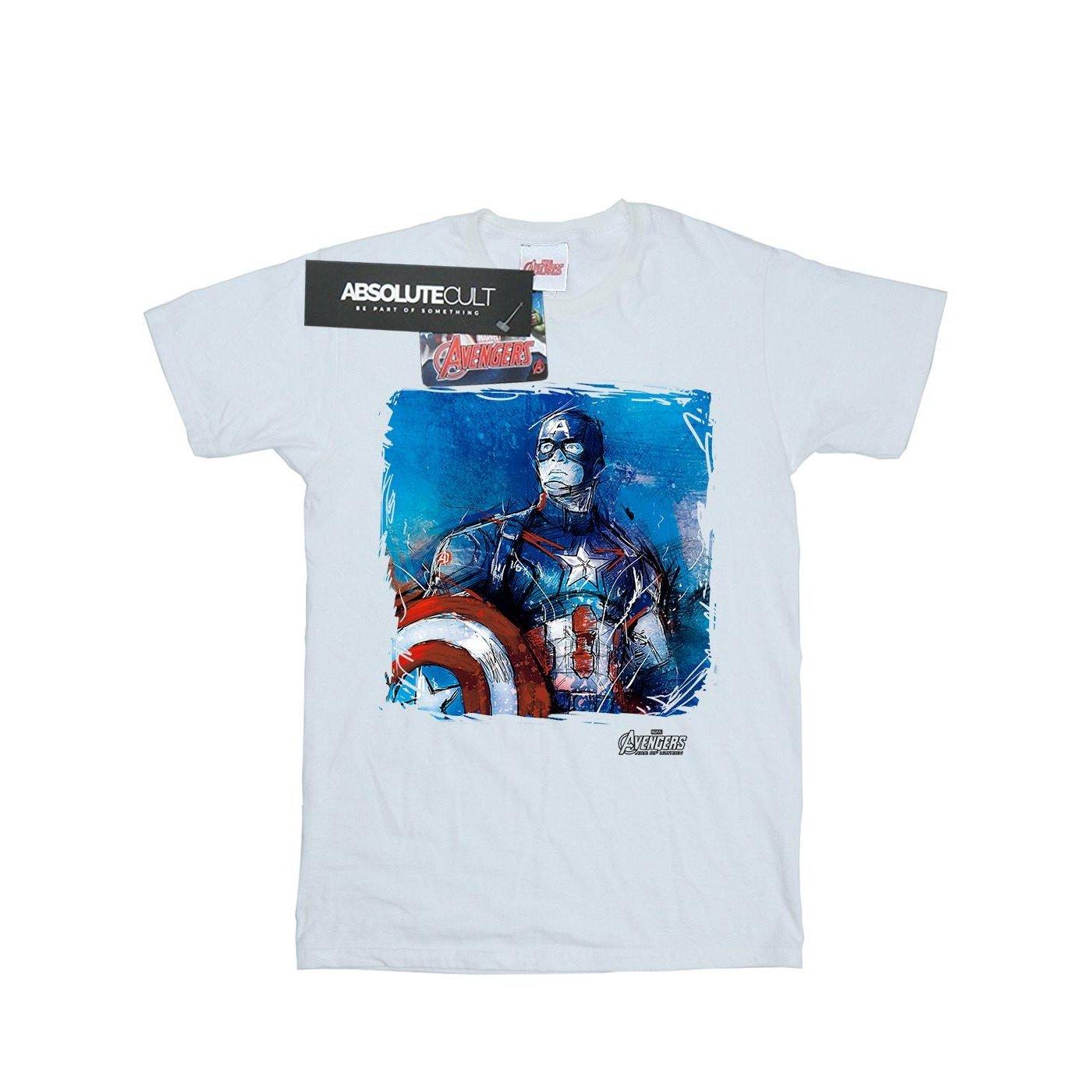 Tshirt Herren Weiss M von CAPTAIN AMERICA