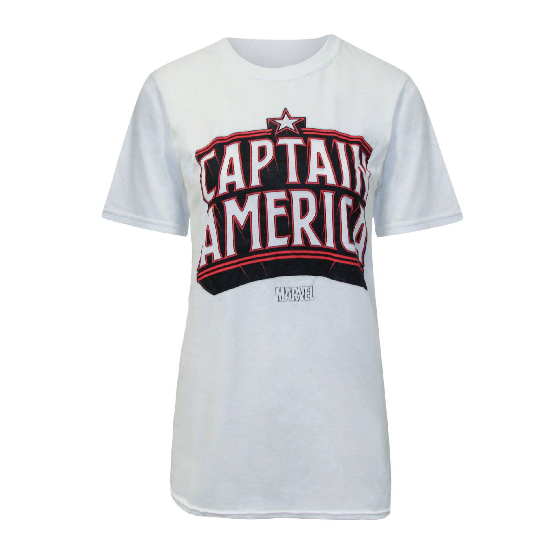 Tshirt Herren Weiss S von CAPTAIN AMERICA