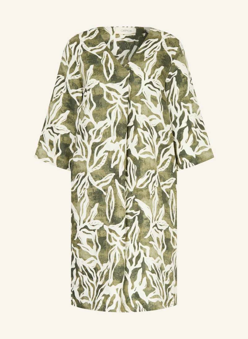Cartoon Leinenkleid Mit 3/4-Arm gruen von CARTOON
