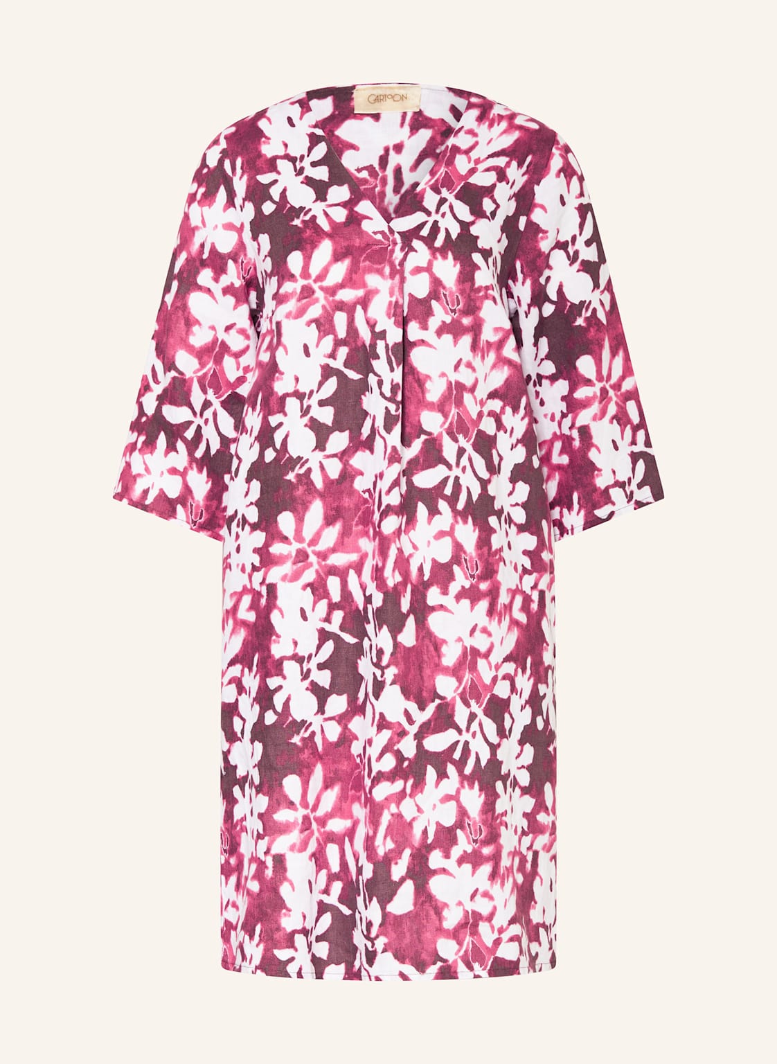 Cartoon Leinenkleid Mit 3/4-Arm pink von CARTOON